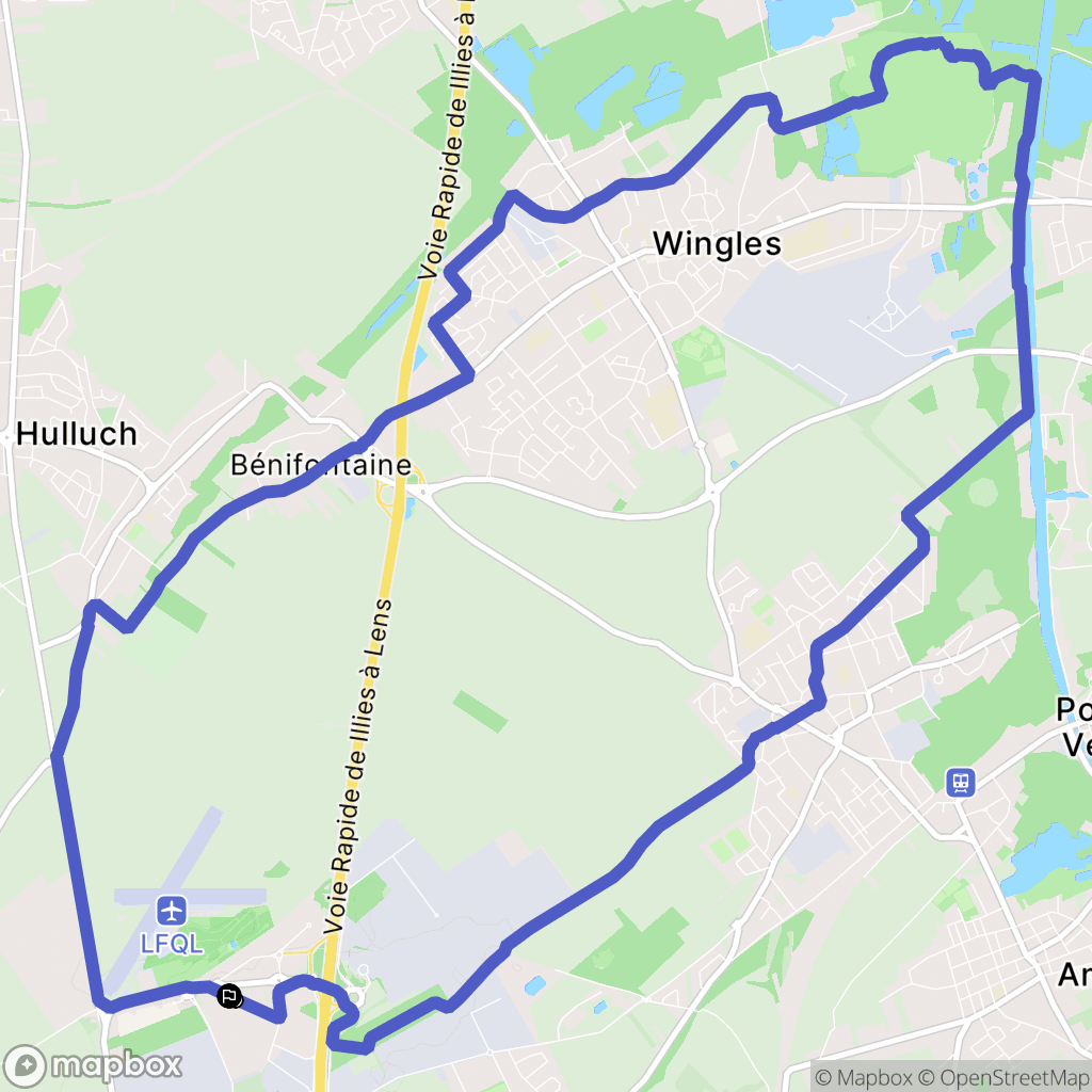Vendin-le-Vieil : carte du parcours de randonnée - France
