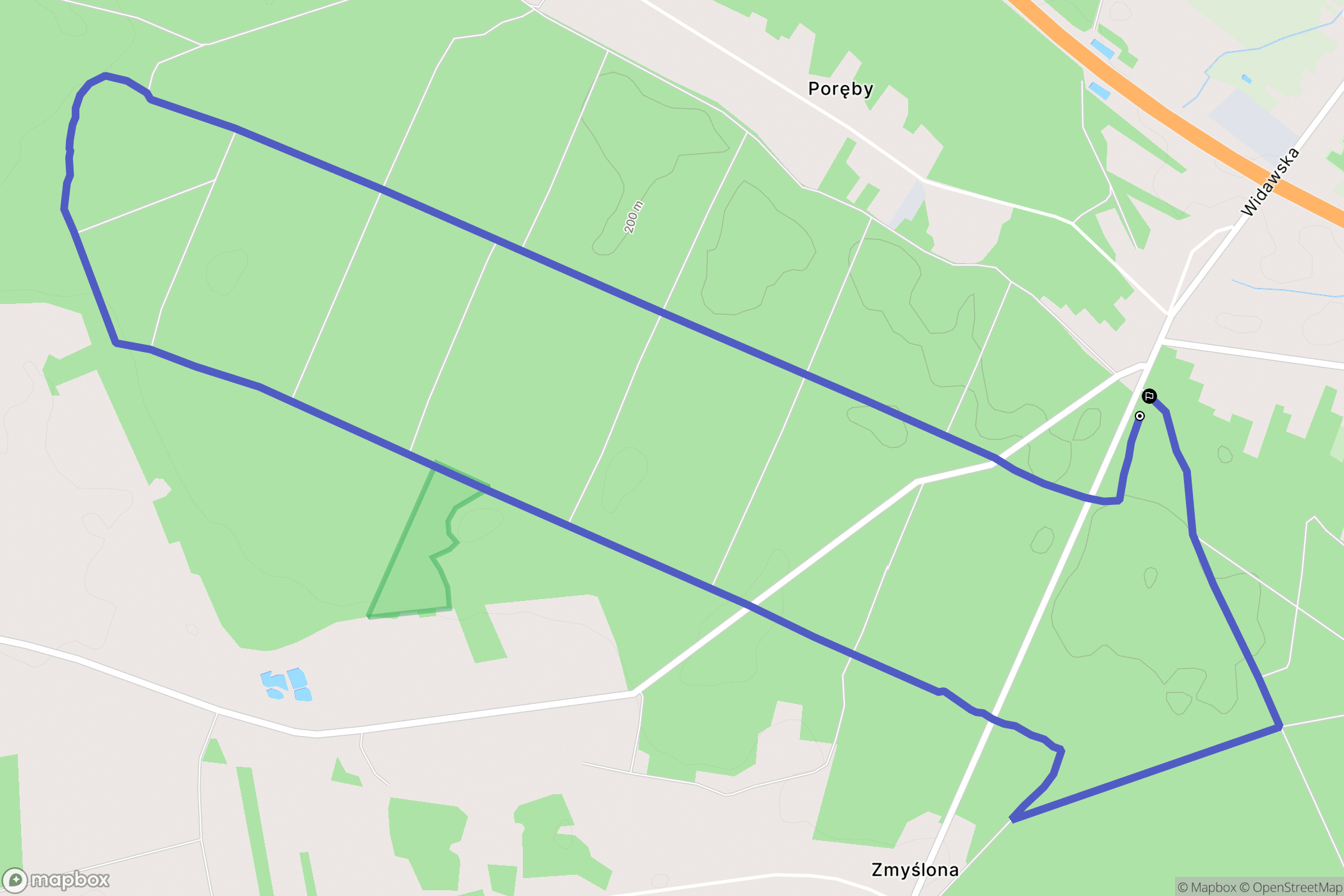 Poręby: mapa trasy - Poland