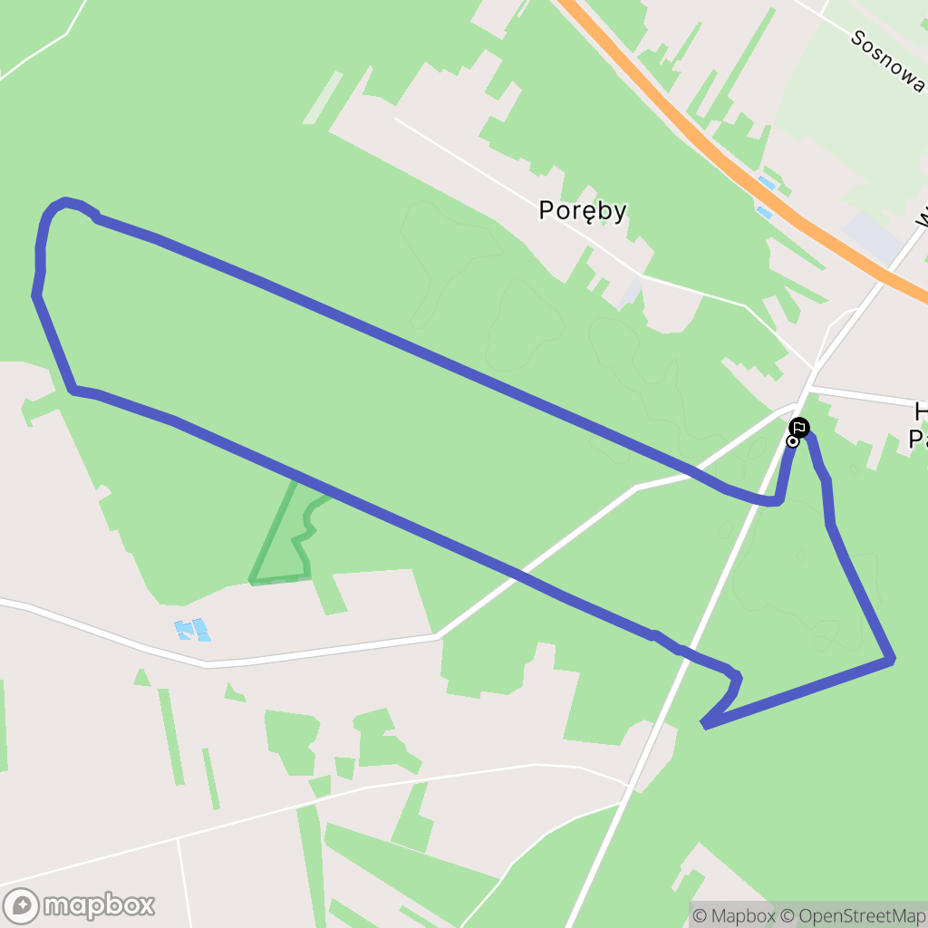 Poręby: mapa trasy - Poland