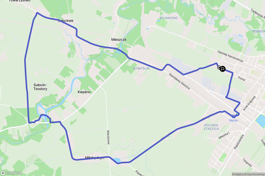 Sierpc: mapa trasy - Poland