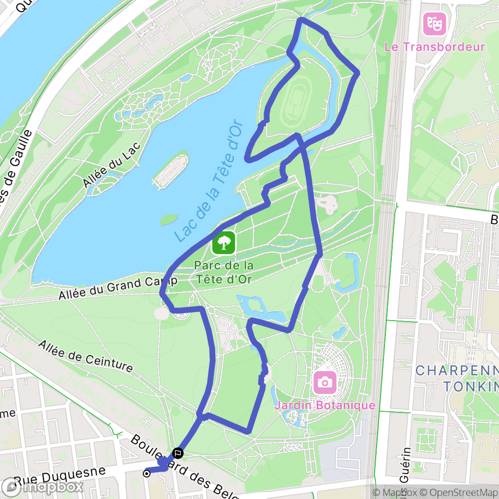 Lyon : carte du parcours de randonnée - France