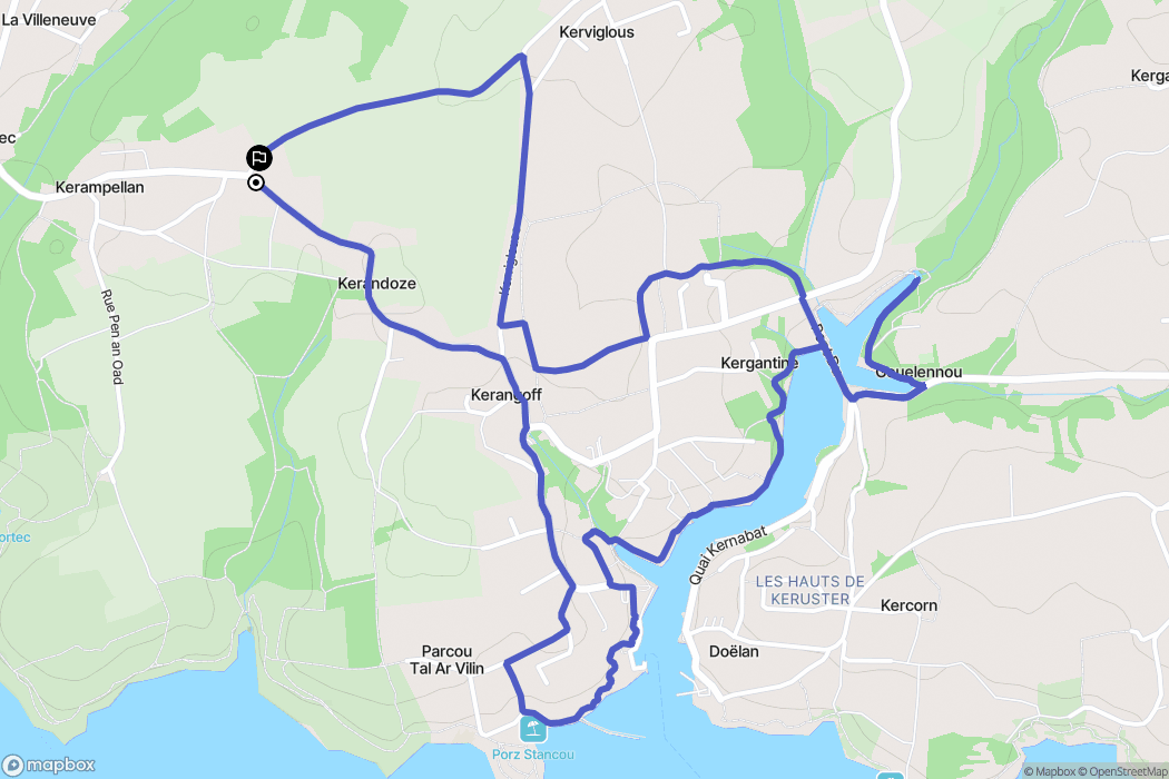 Moëlan-sur-Mer : carte du parcours de randonnée - France