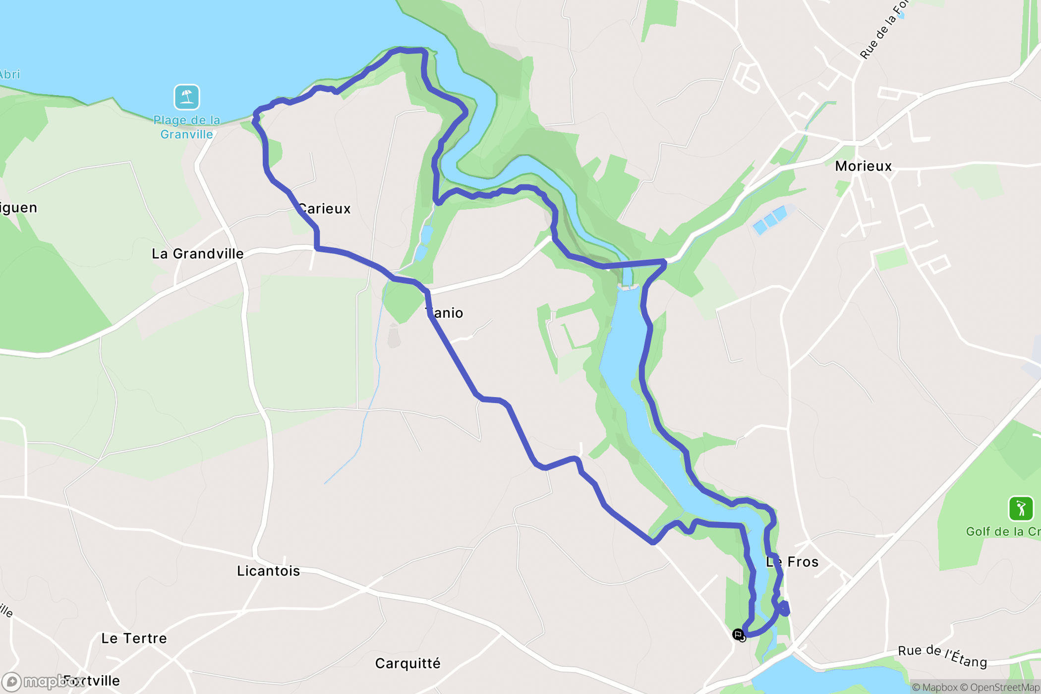 Hillion : carte du parcours de randonnée - France