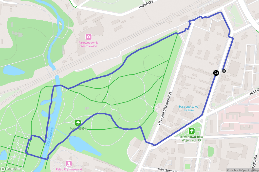 Skierniewice: mapa trasy - Poland