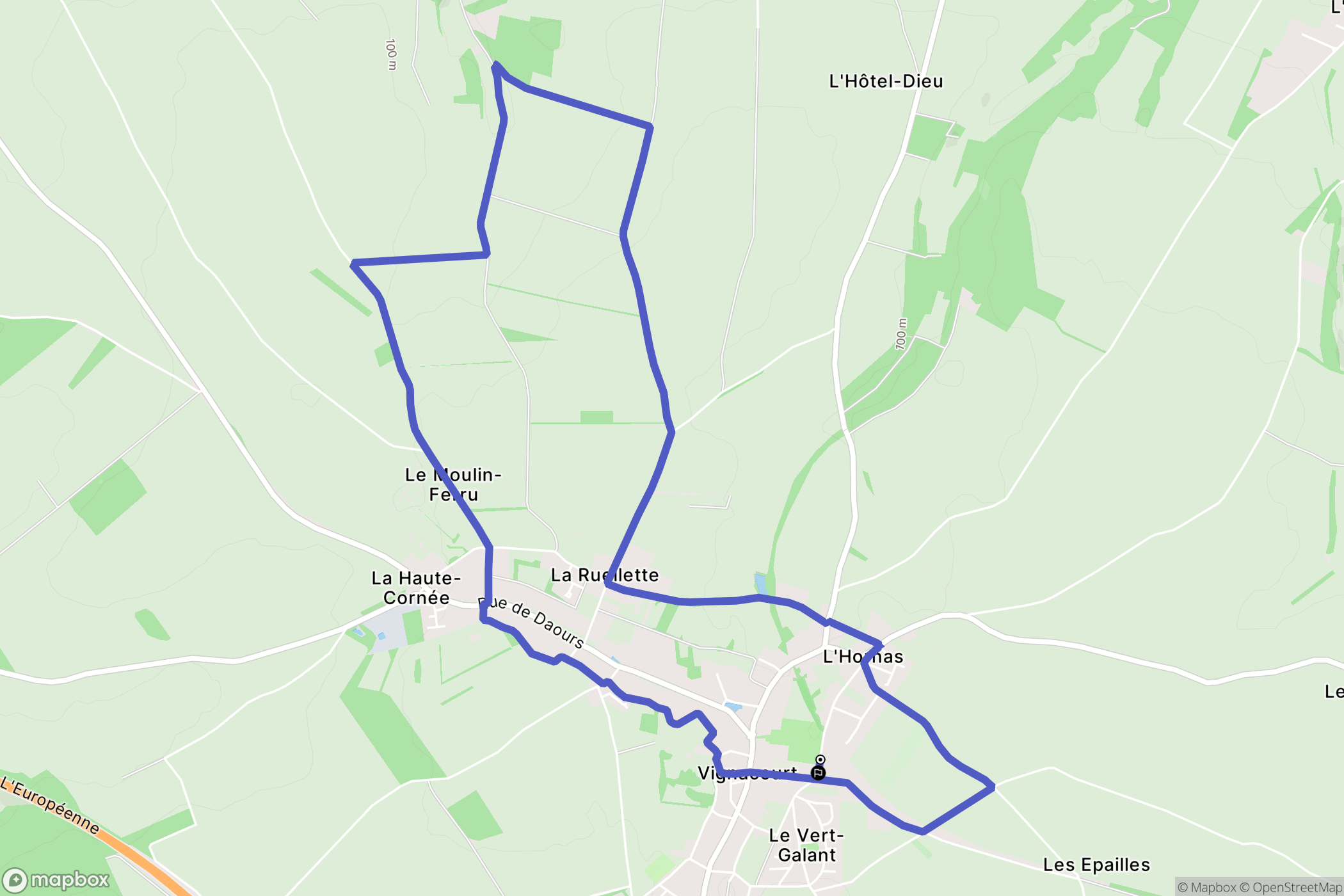 Vignacourt : carte du parcours de randonnée - France