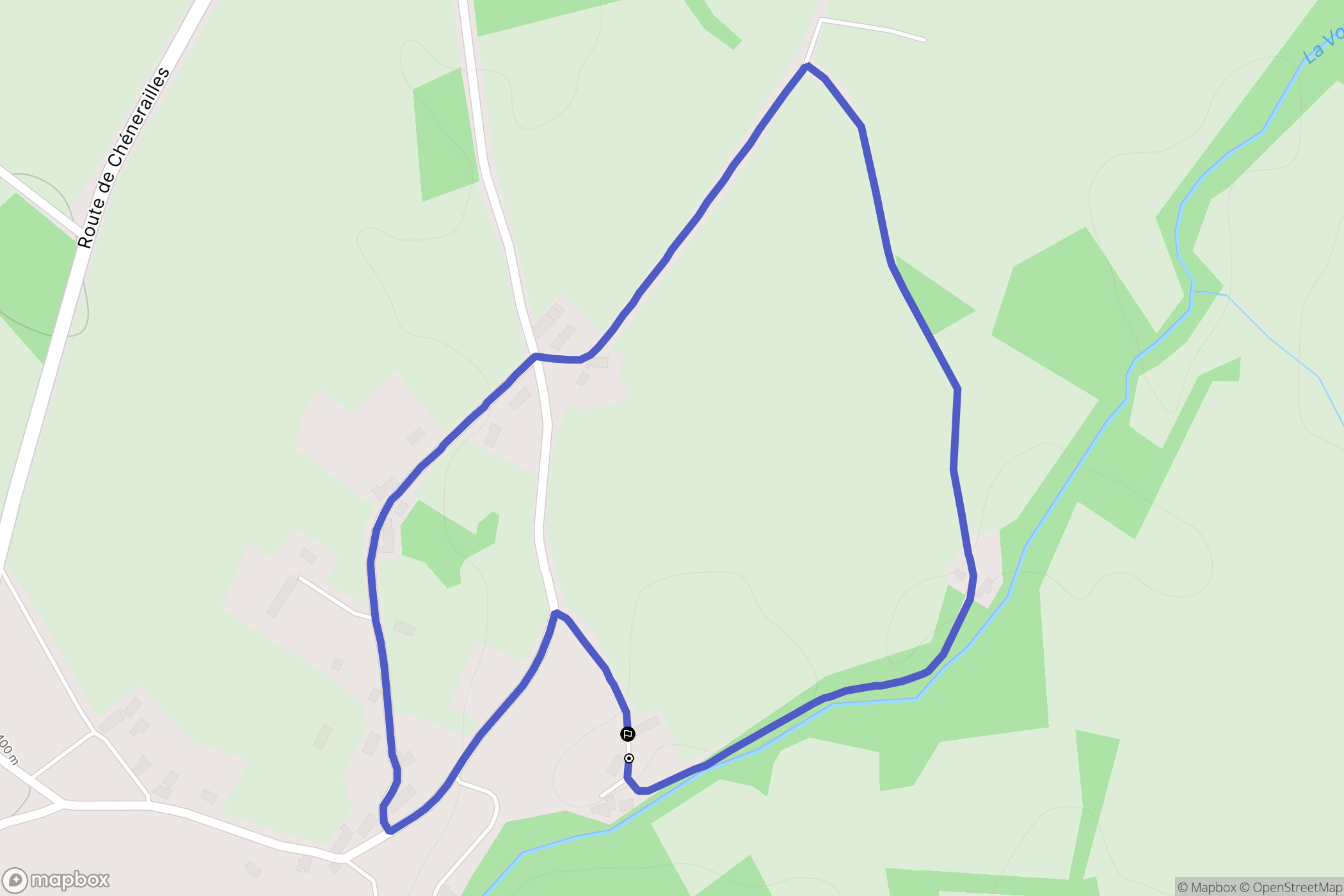 Gouzon : carte du parcours de randonnée - France
