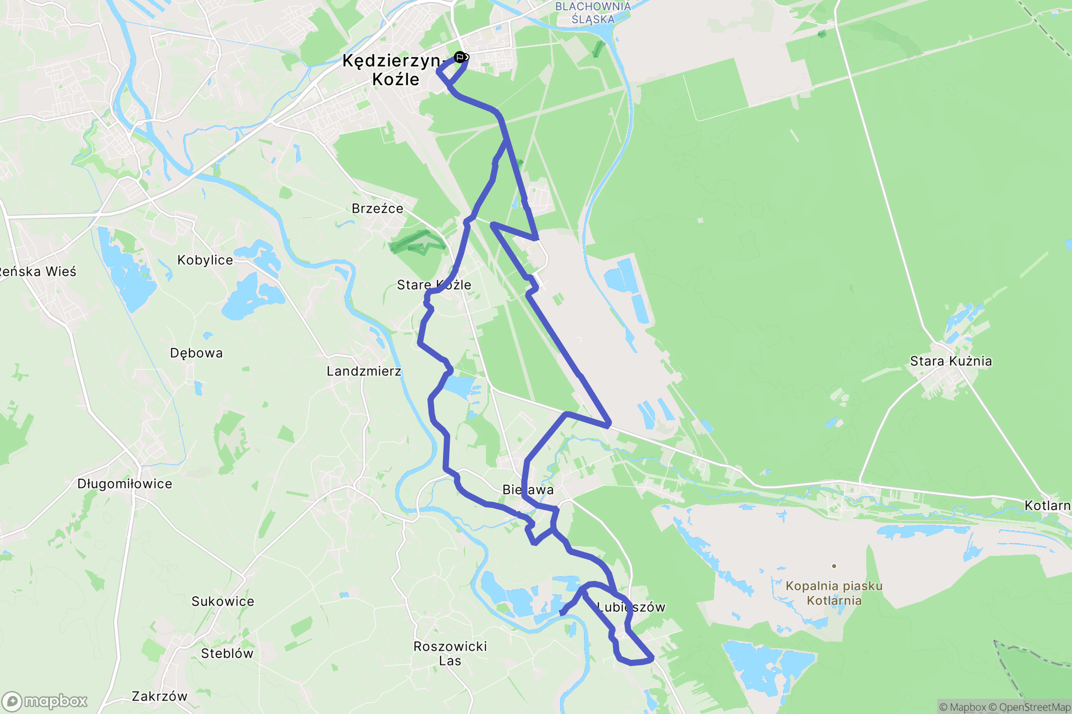 Kędzierzyn-Koźle: mapa trasy - Poland