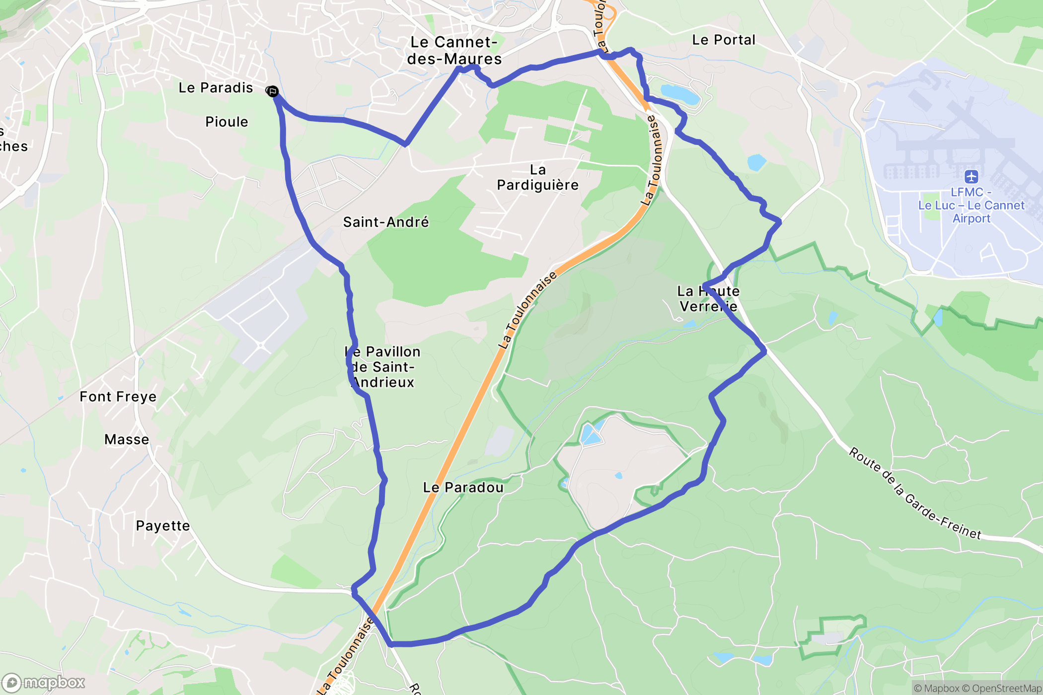 Le Luc : carte du parcours de randonnée - France
