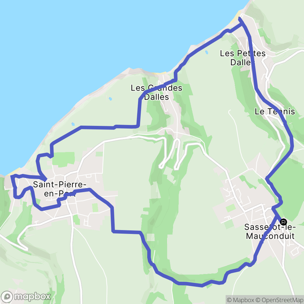Sassetot-le-Mauconduit : carte du parcours de randonnée - France