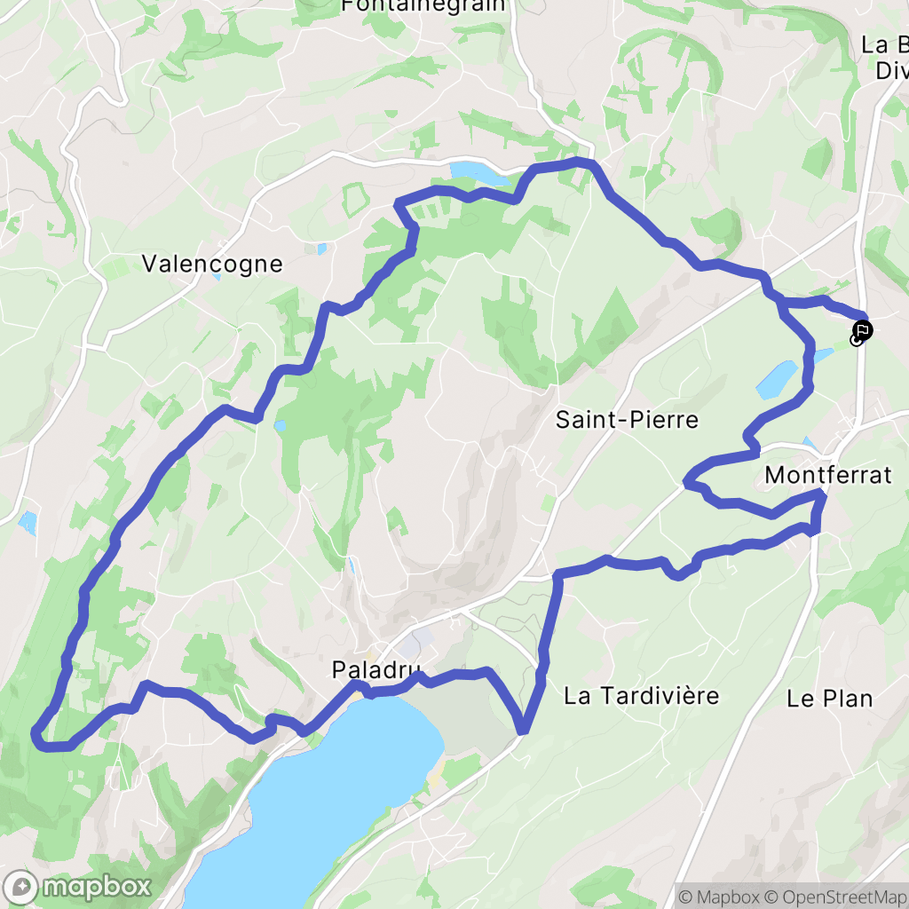 Montferrat : carte du parcours de randonnée - France