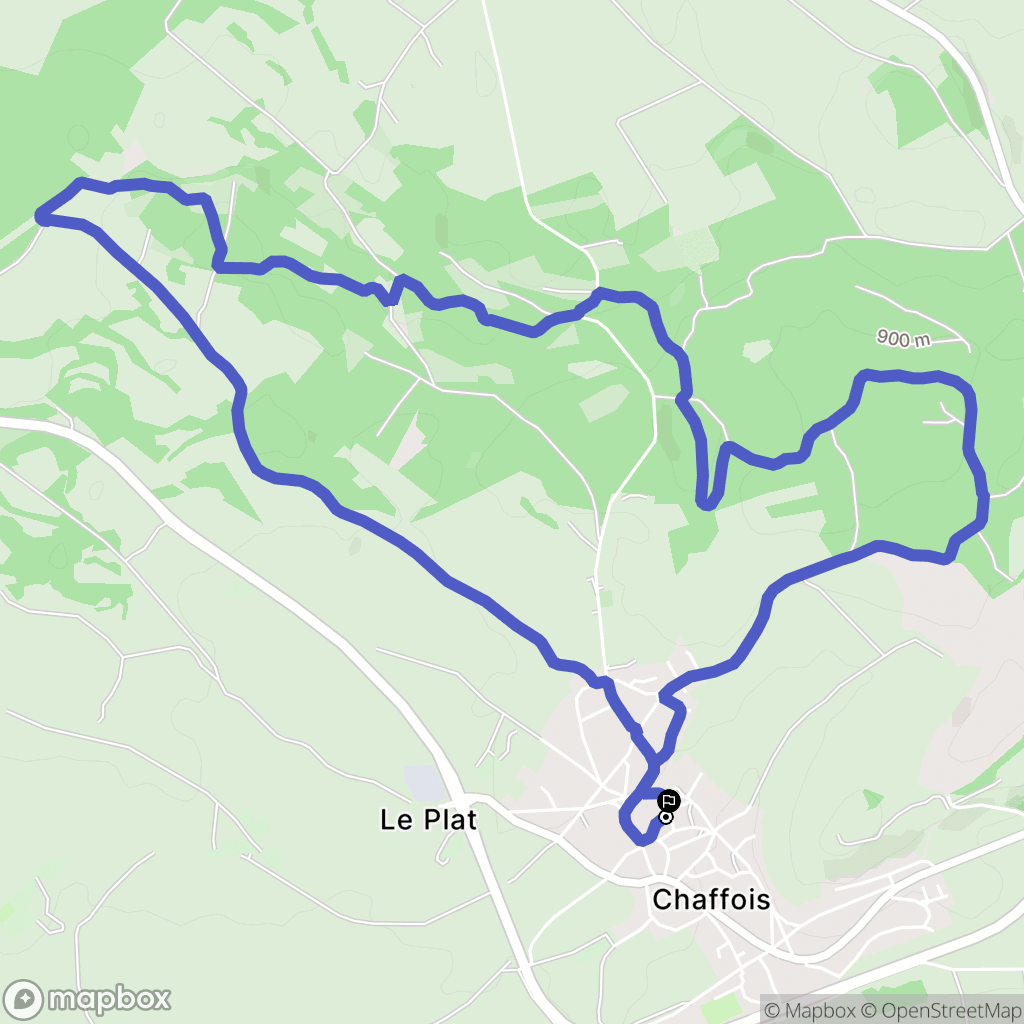 Chaffois : carte du parcours de randonnée - France