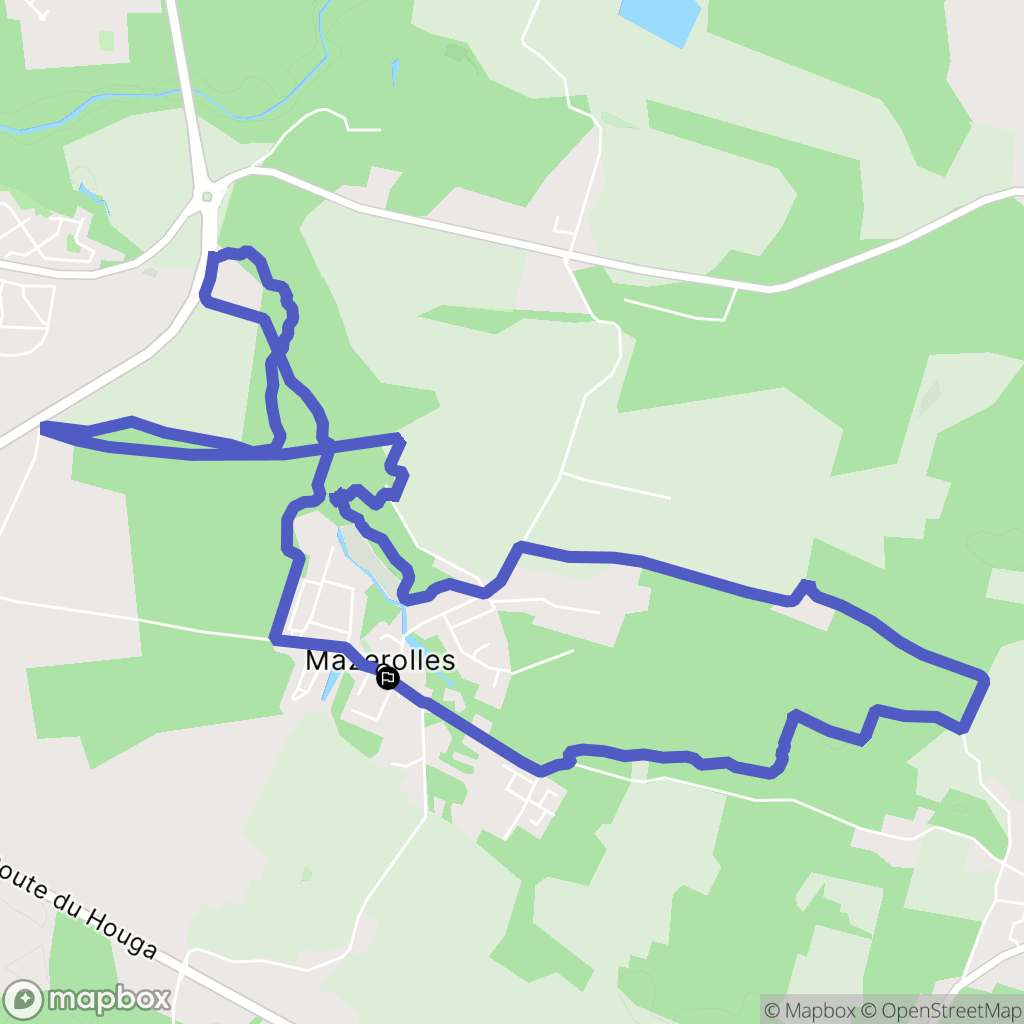 Mazerolles : carte du parcours de randonnée - France