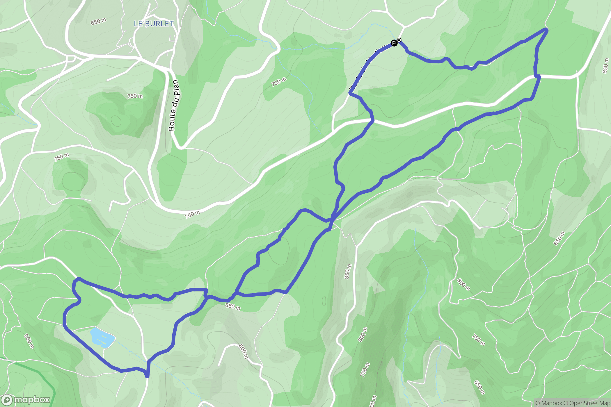 Merlas : carte du parcours de randonnée - France