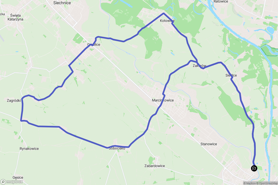 Oława: mapa trasy - Poland