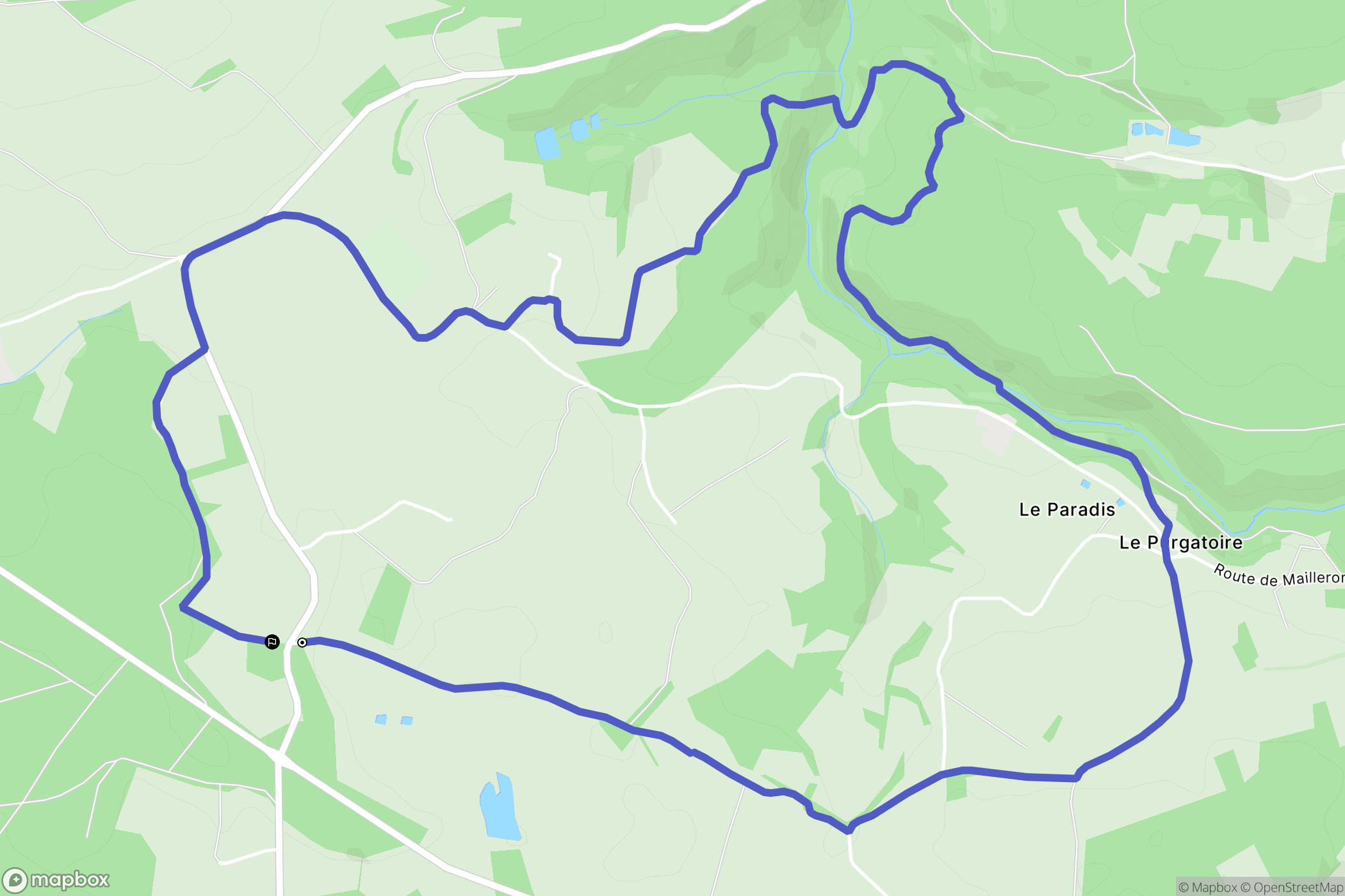 Bellefontaine : carte du parcours de randonnée - France
