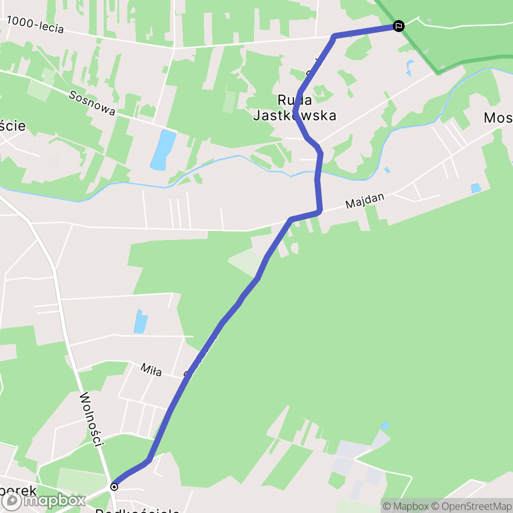 Pysznica: mapa trasy - Poland