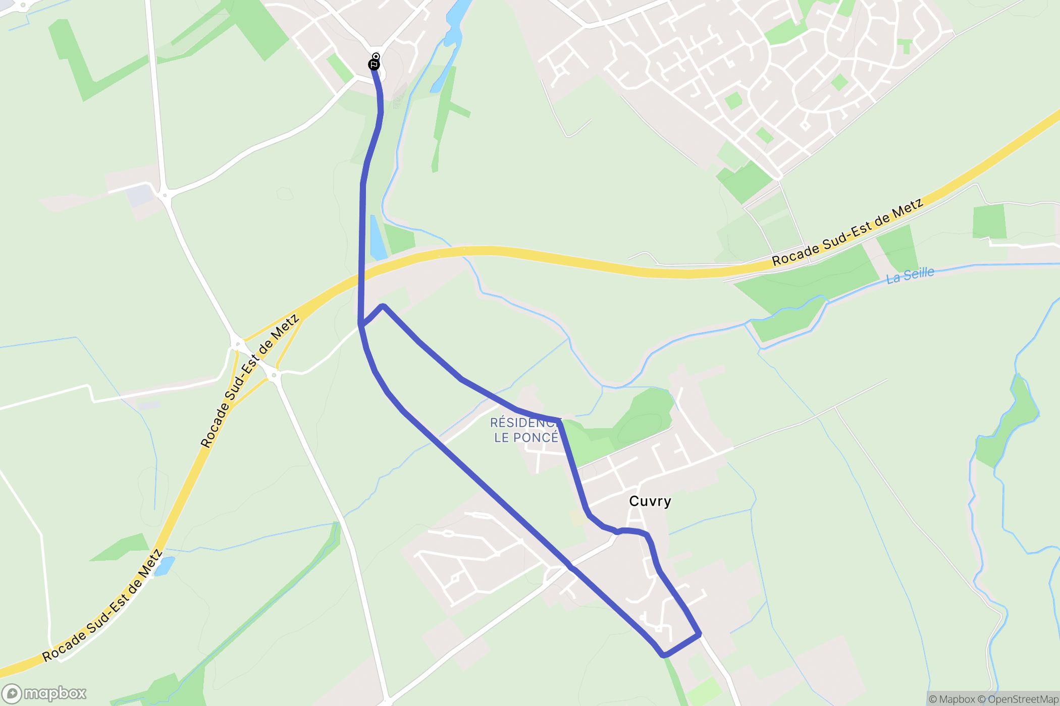 Marly : carte du parcours de randonnée - France