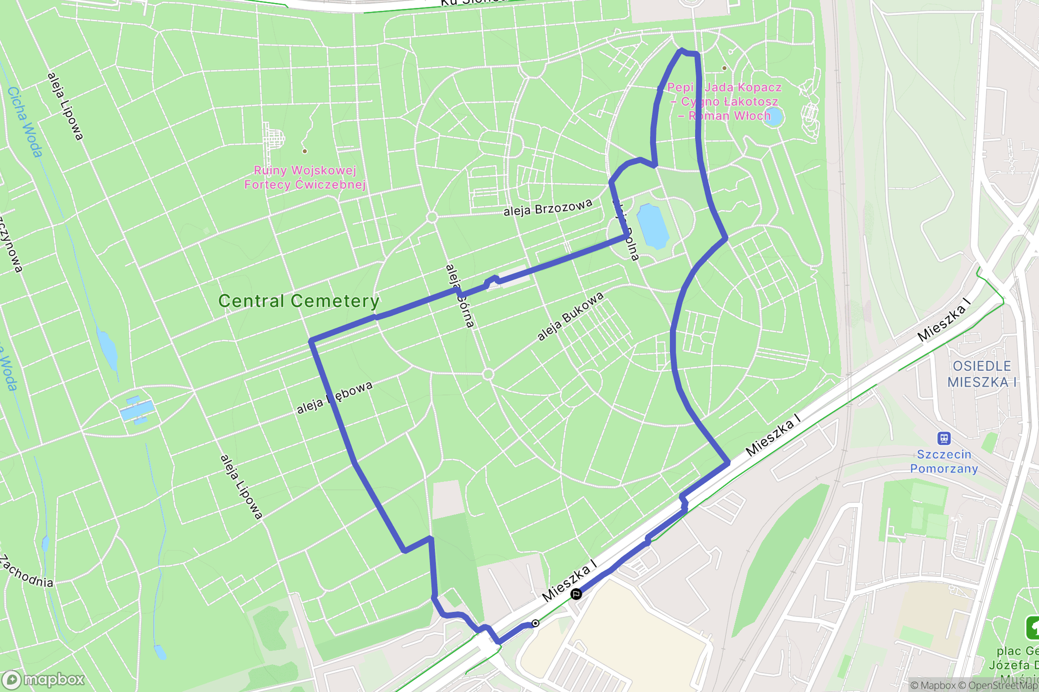 Szczecin: mapa trasy - Poland
