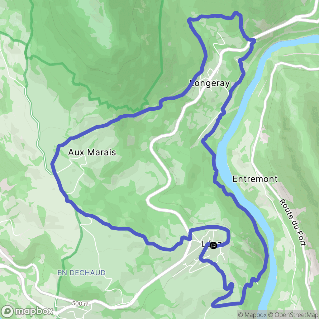 Léaz : carte du parcours de randonnée - France