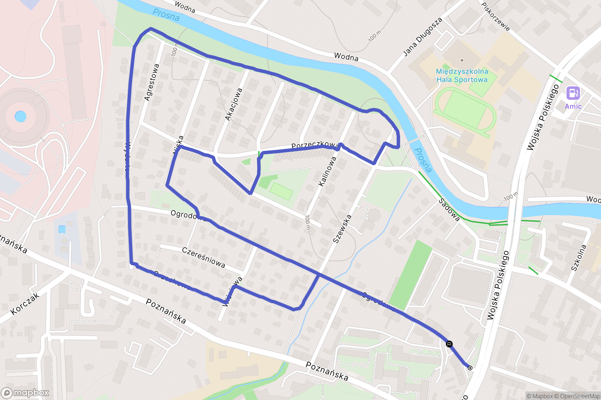 Kalisz: mapa trasy - Poland