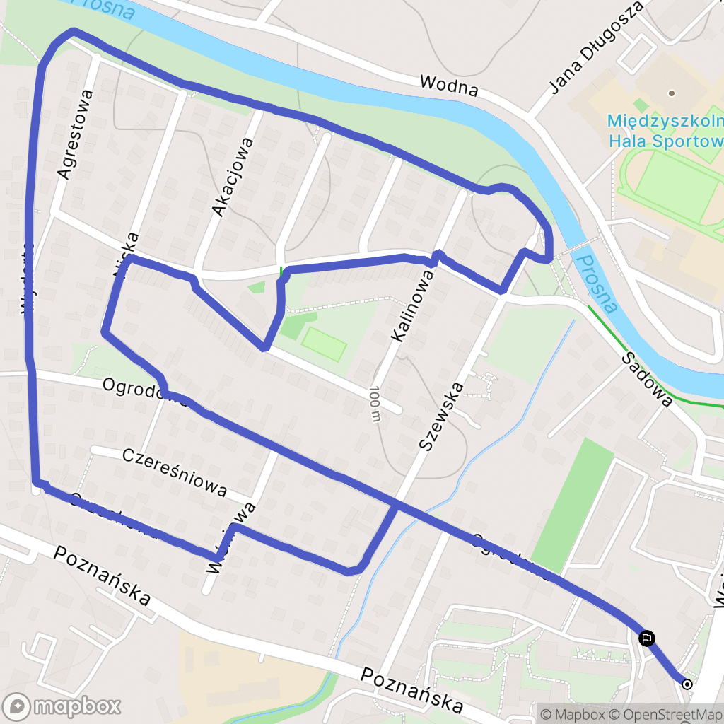 Kalisz: mapa trasy - Poland