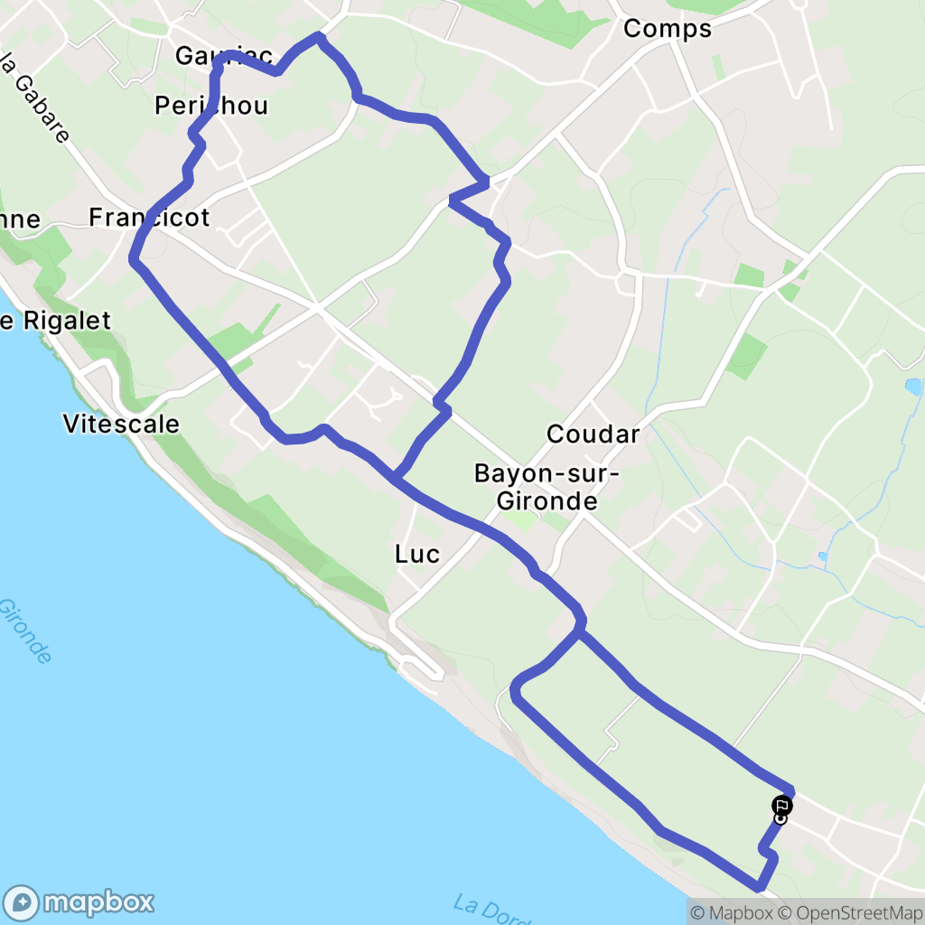 Saint-Seurin-de-Bourg : carte du parcours de randonnée - France
