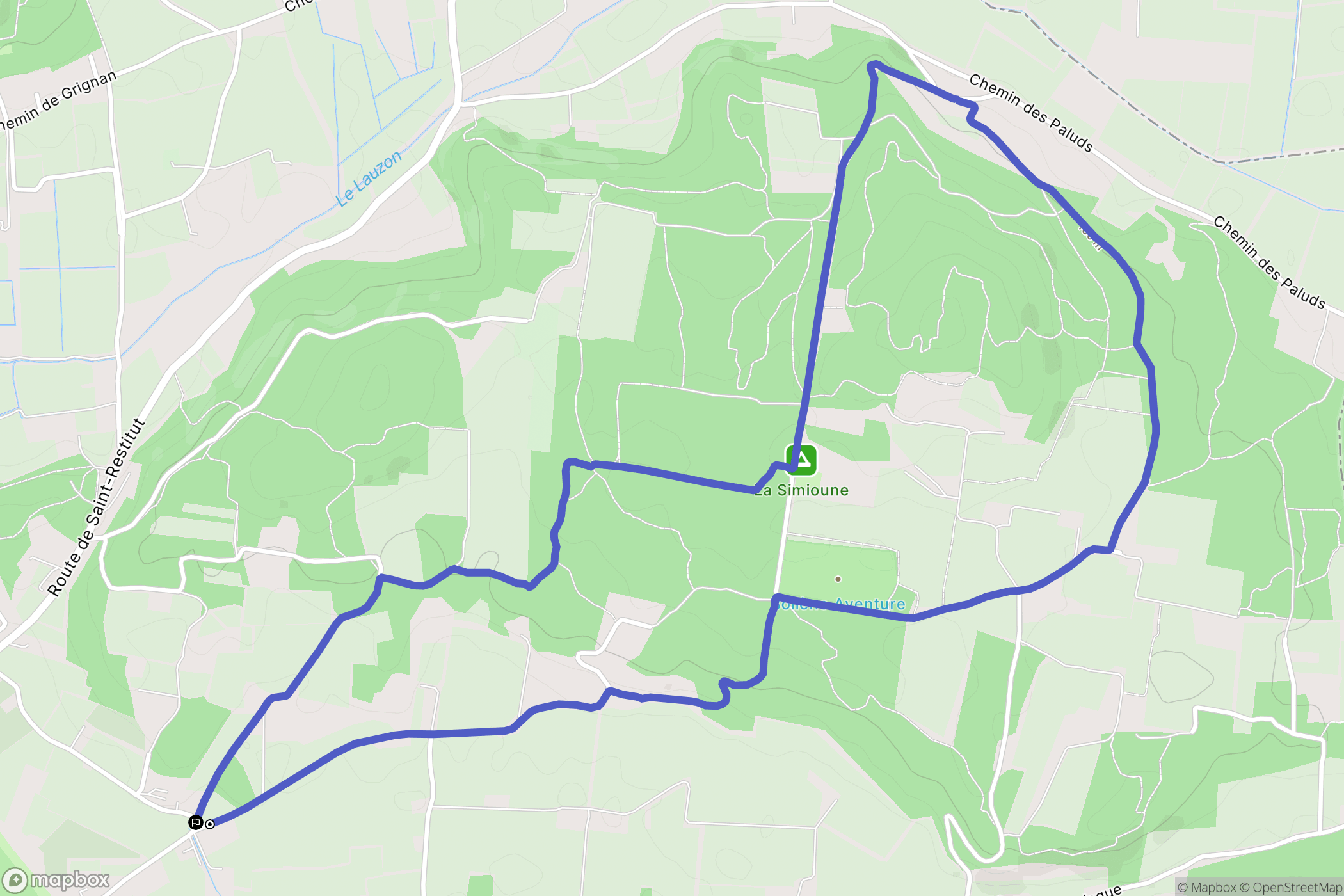 Bollène : carte du parcours de randonnée - France