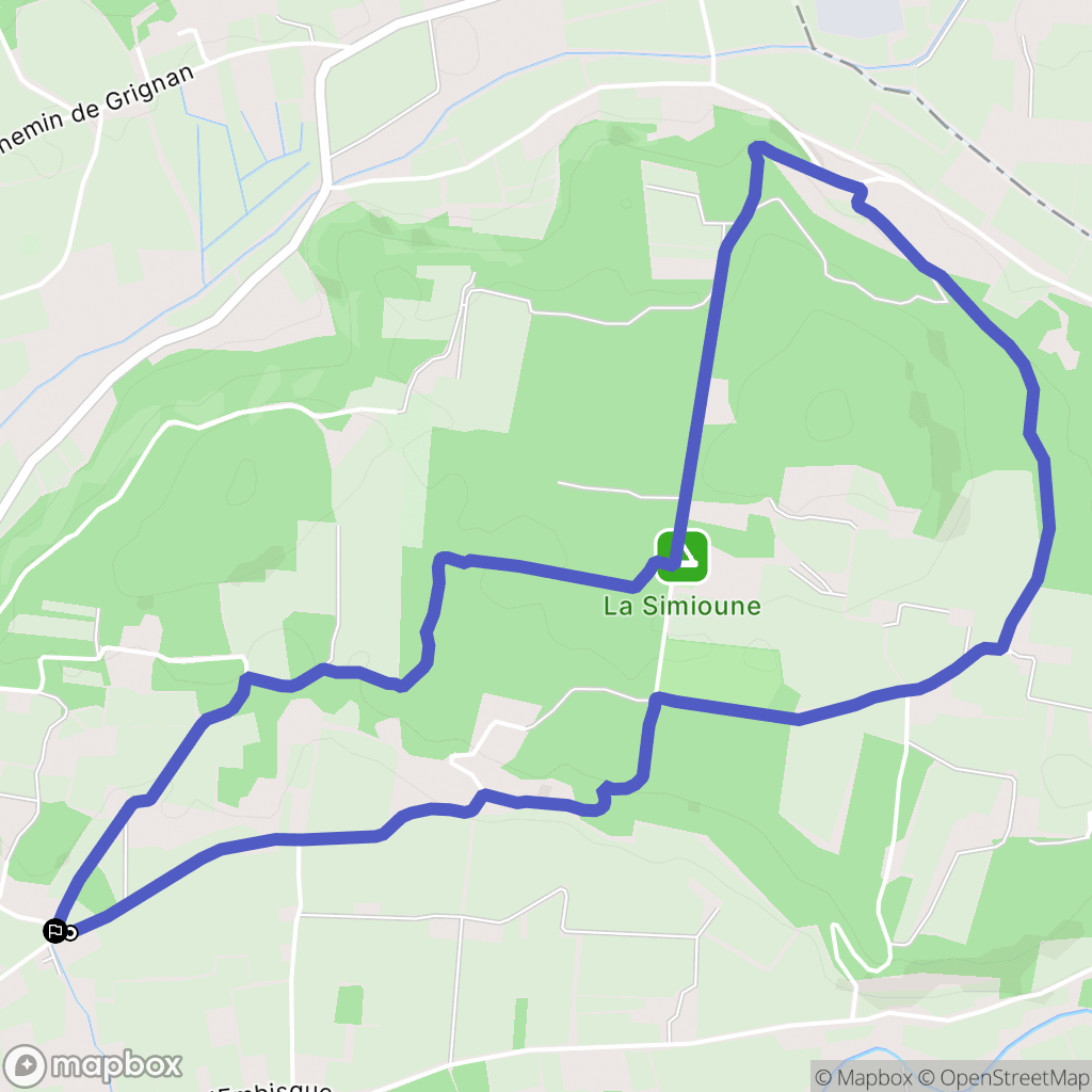 Bollène : carte du parcours de randonnée - France