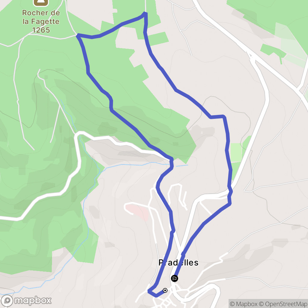Pradelles : carte du parcours de randonnée - France