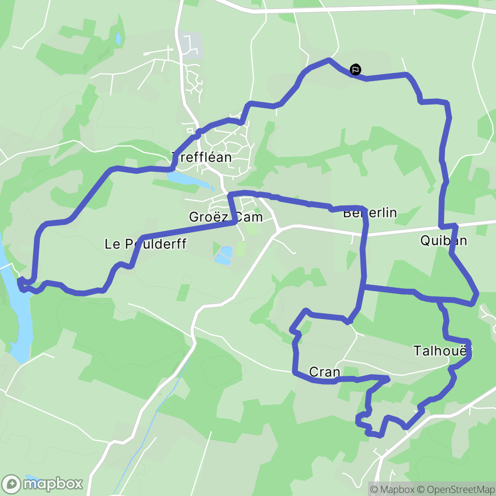 Treffléan : carte du parcours de randonnée - France