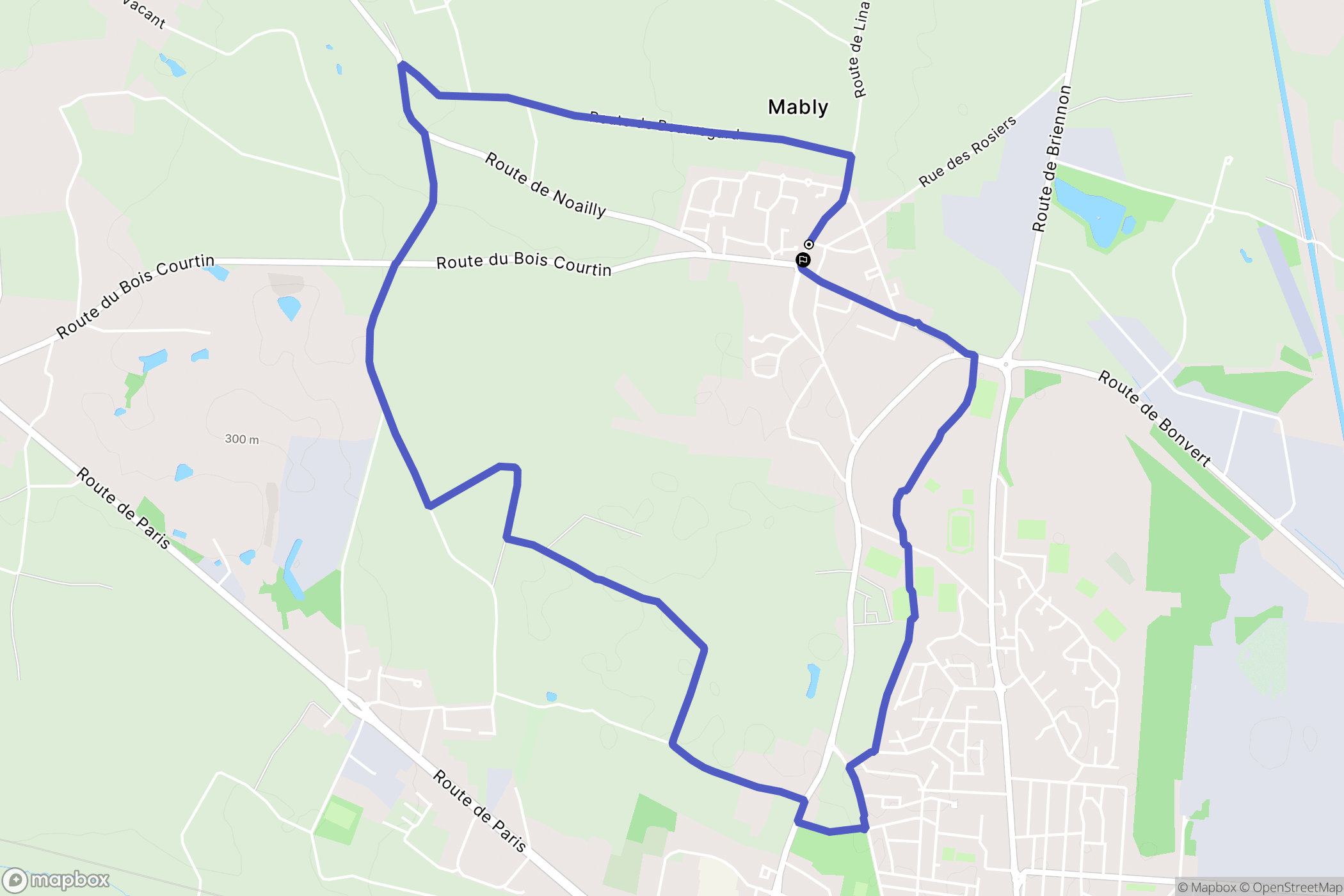Mably : carte du parcours de randonnée - France