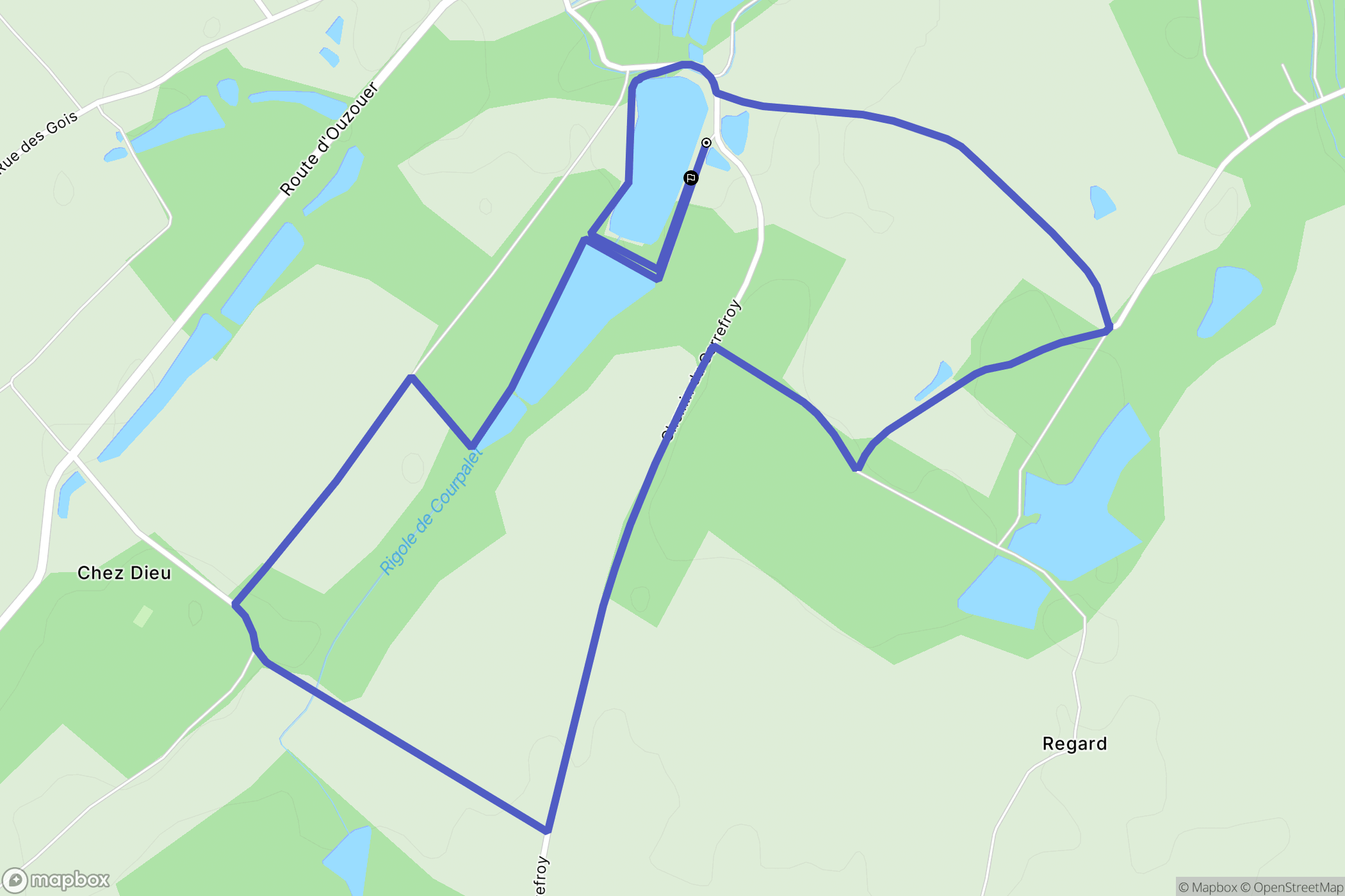 Montereau : carte du parcours de randonnée - France