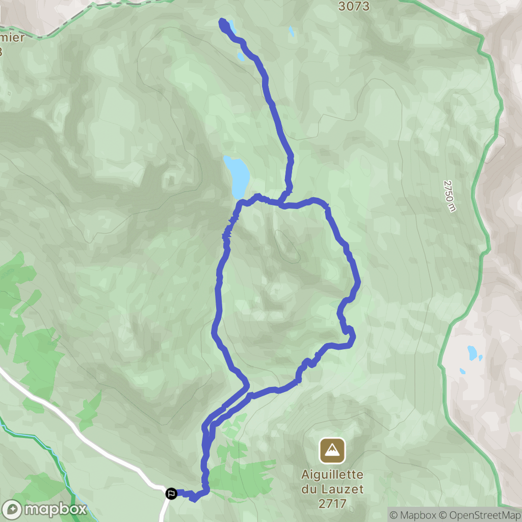 Le Monêtier-les-Bains : carte du parcours de randonnée - France