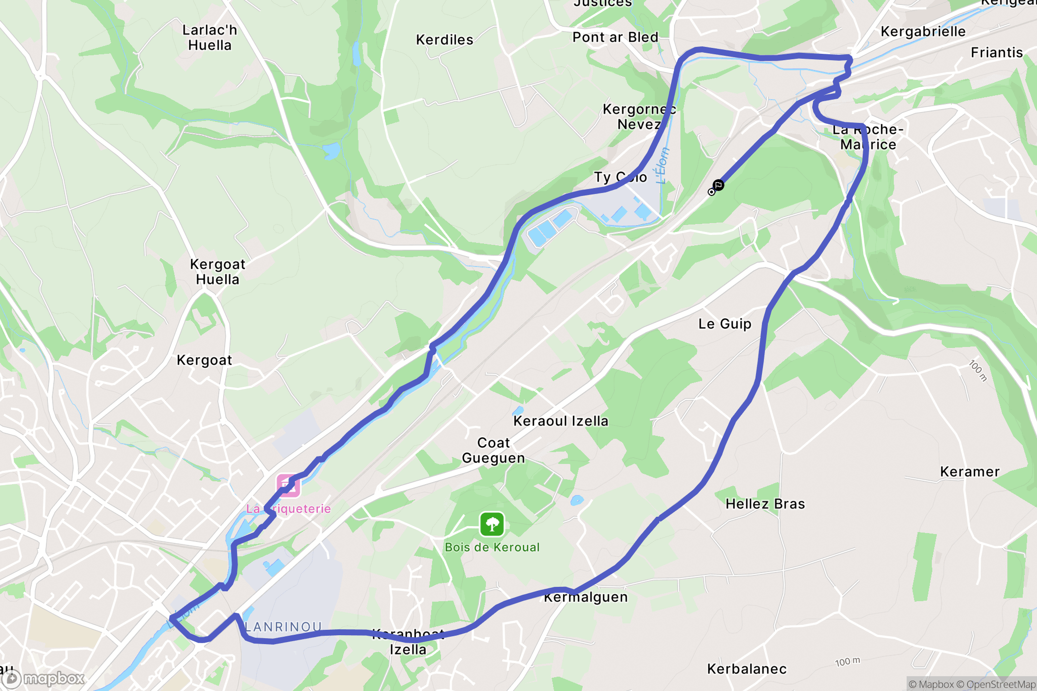 La Roche-Maurice : carte du parcours de randonnée - France