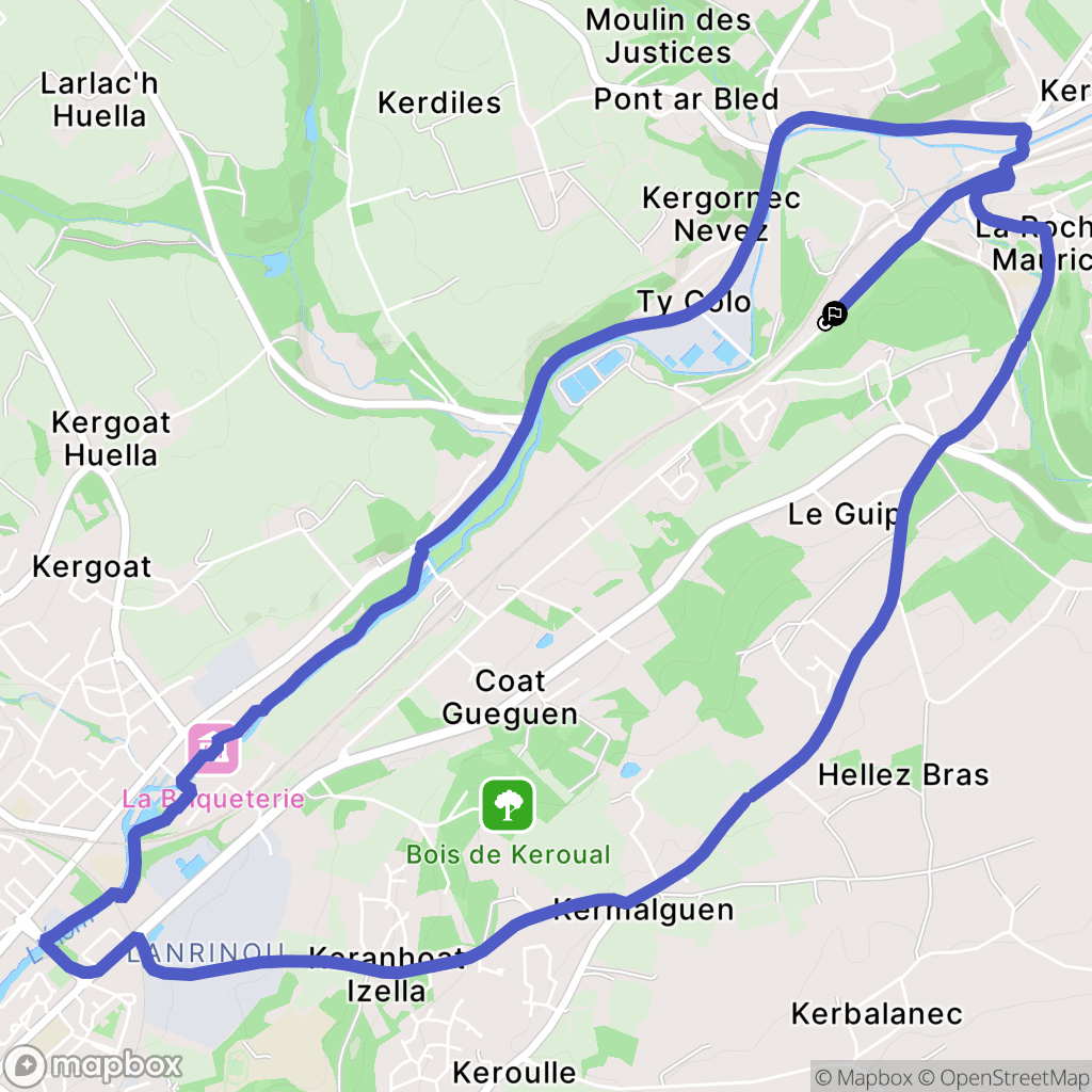 La Roche-Maurice : carte du parcours de randonnée - France