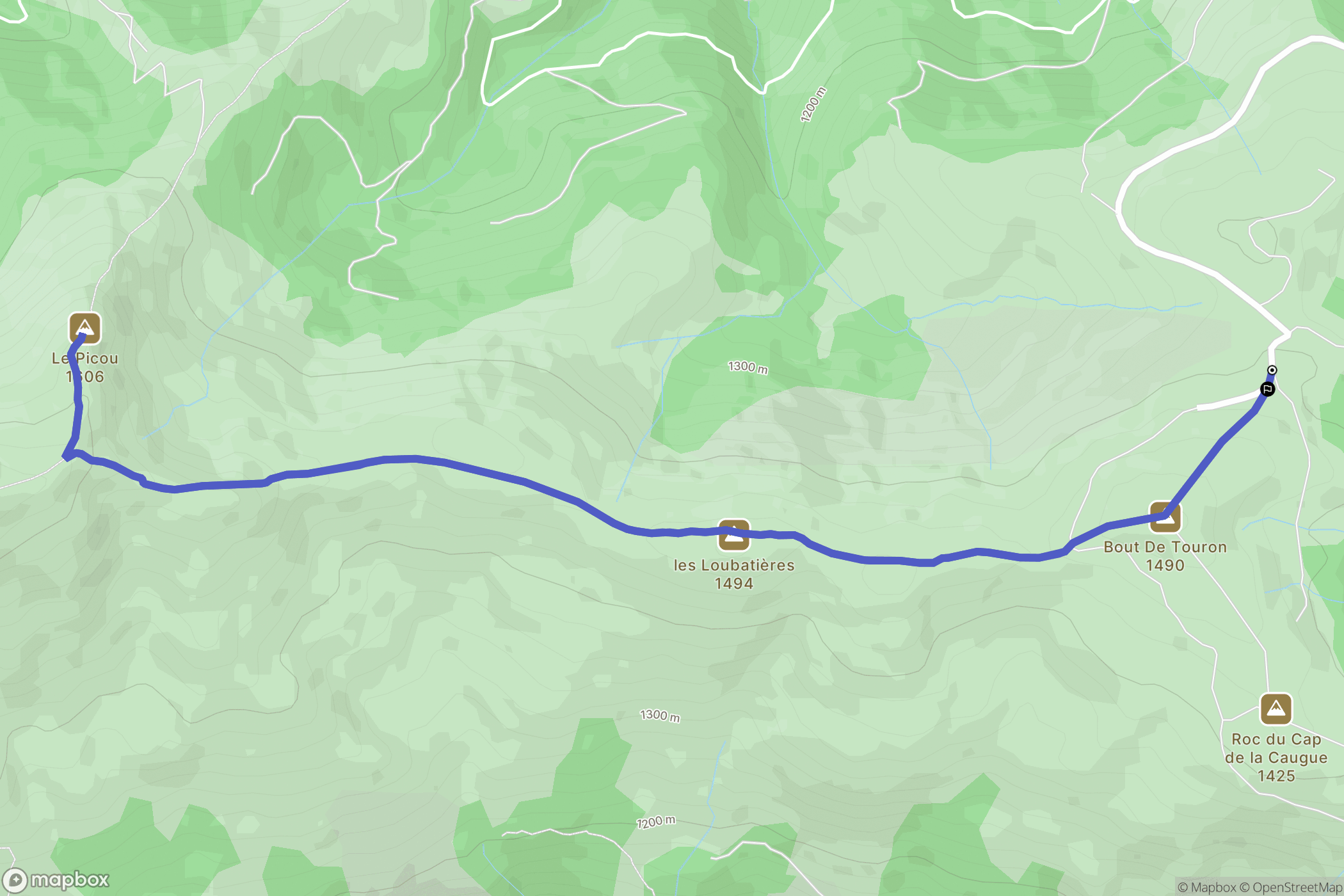 Montoulieu : carte du parcours de randonnée - France