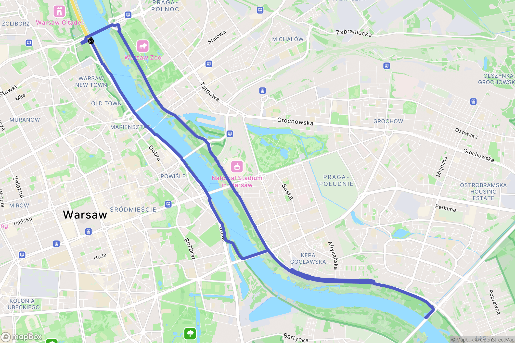 Warszawa: mapa trasy - Poland