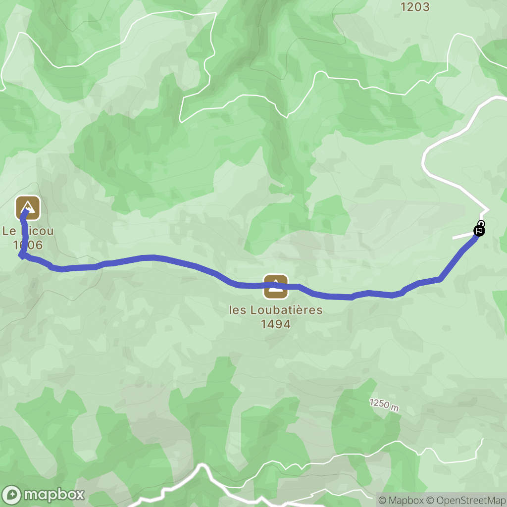 Montoulieu : carte du parcours de randonnée - France