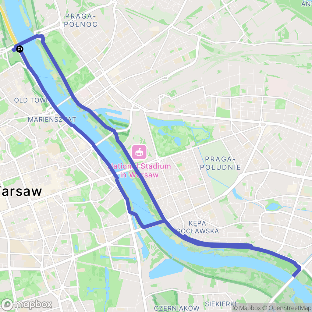 Warszawa: mapa trasy - Poland