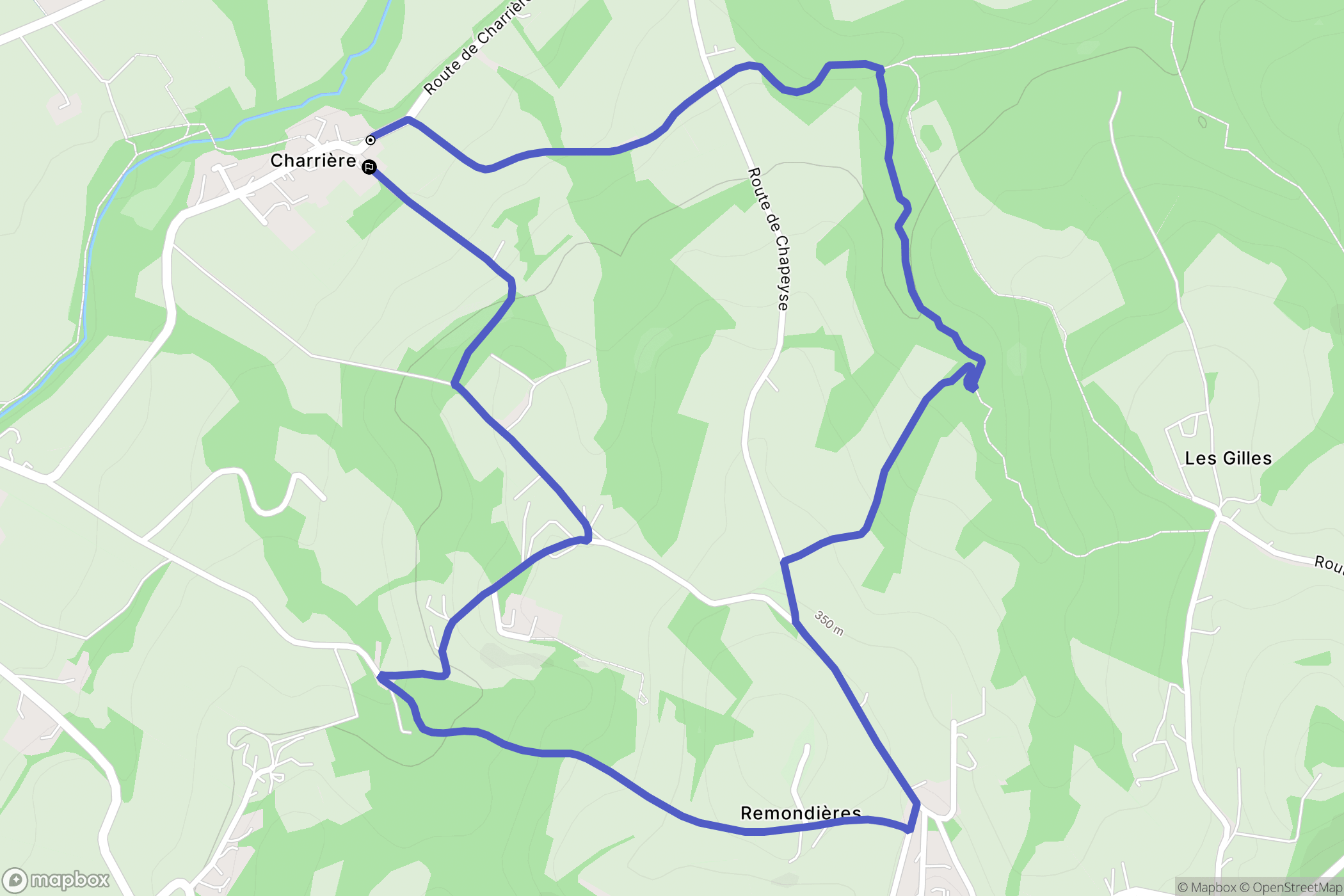 Châteauneuf-de-Galaure : carte du parcours de randonnée - France