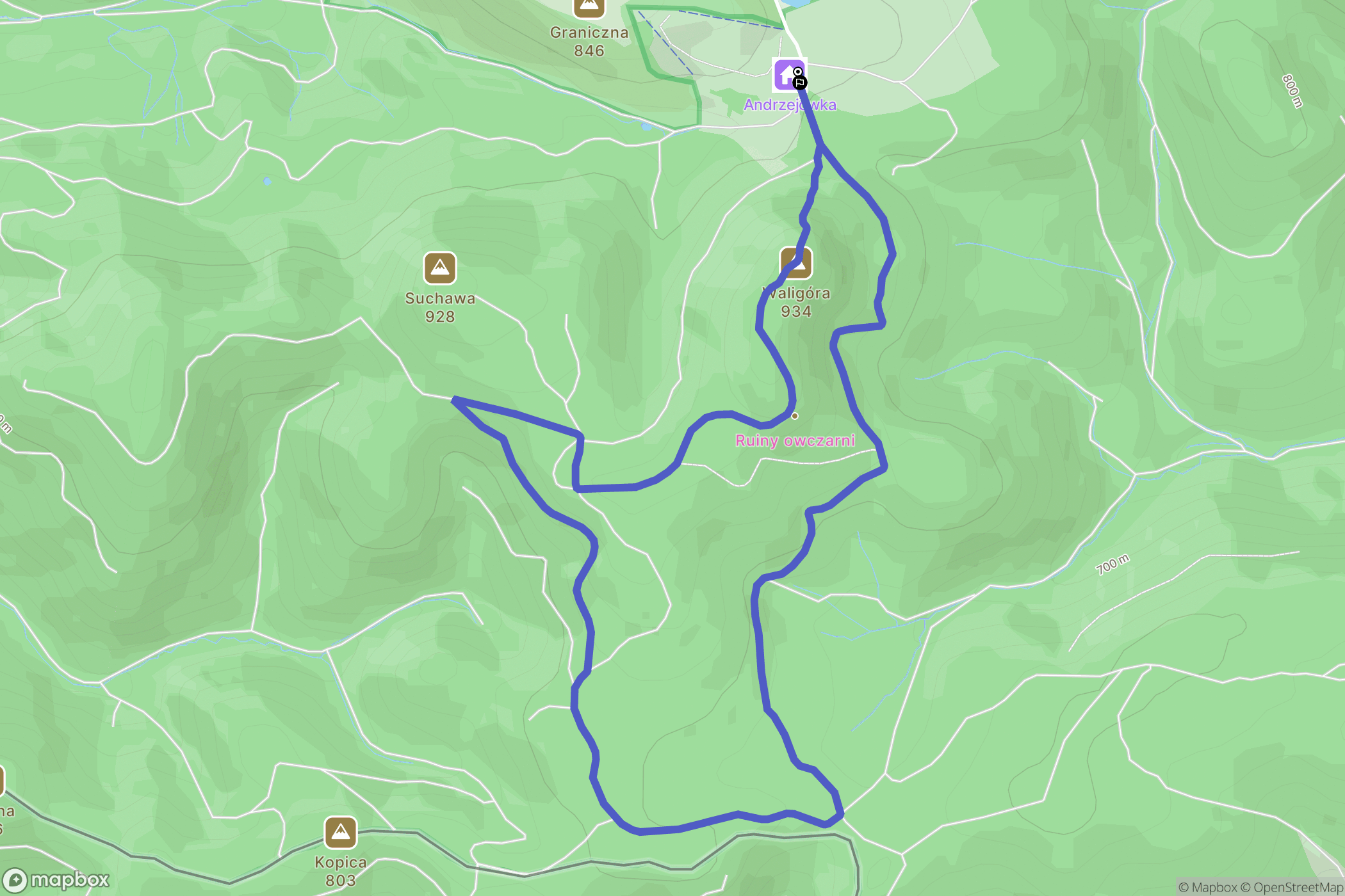 Rybnica Leśna: mapa trasy - Poland
