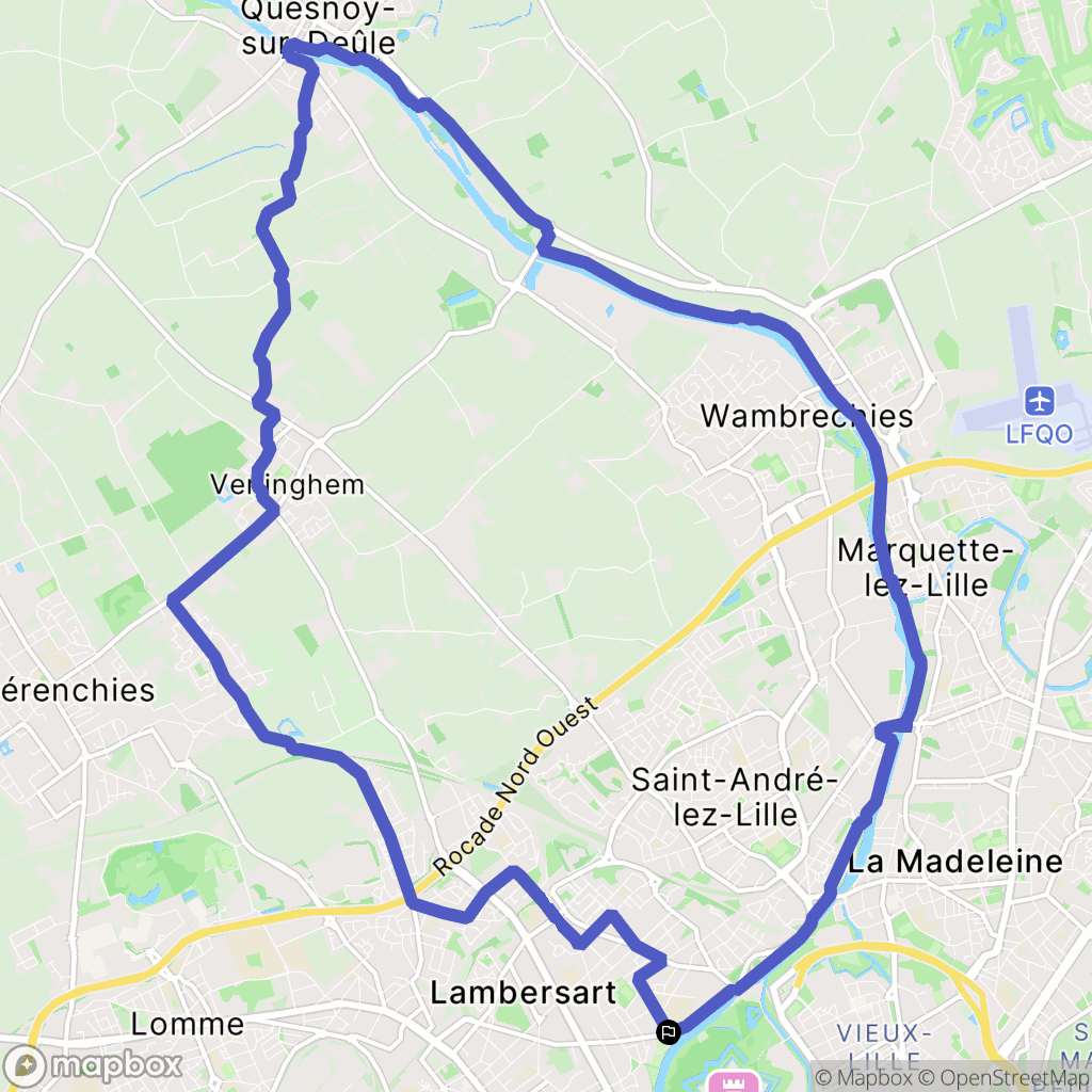 Lambersart : carte du parcours de randonnée - France