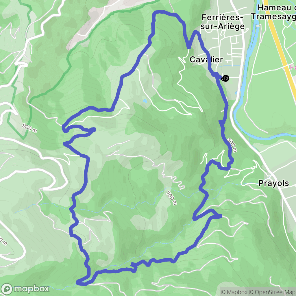 Ferrières-sur-Ariège : carte du parcours de randonnée - France