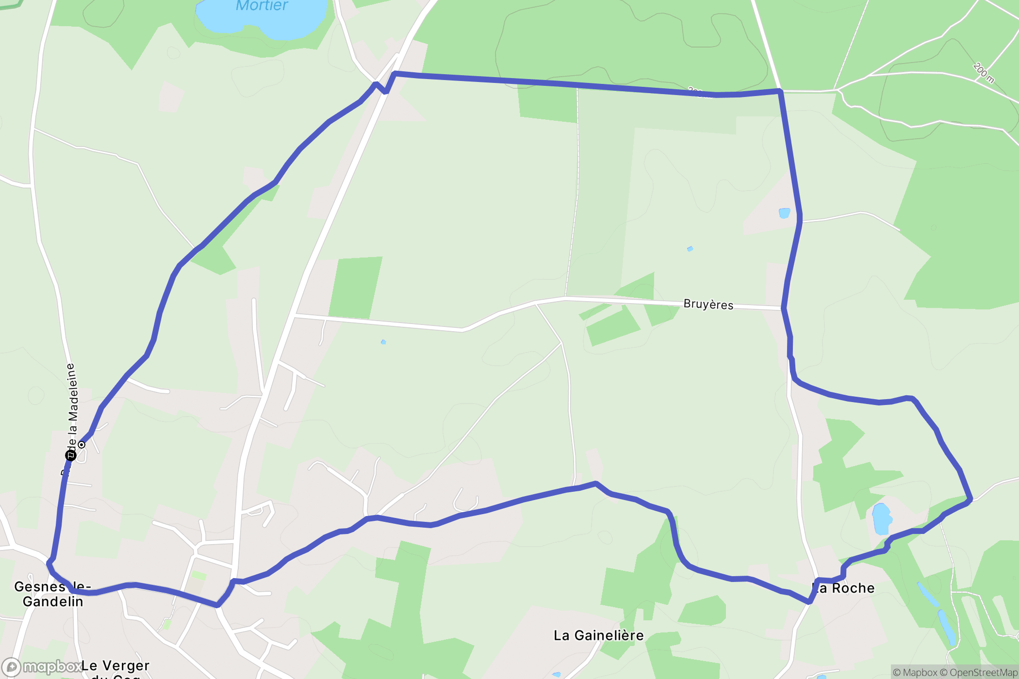 Gesnes-le-Gandelin : carte du parcours de randonnée - France