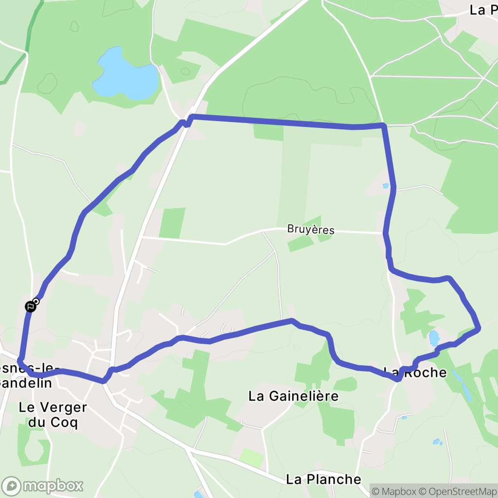 Gesnes-le-Gandelin : carte du parcours de randonnée - France