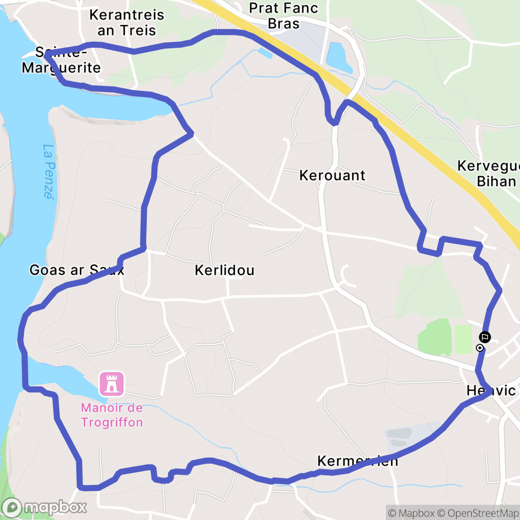 Henvic : carte du parcours de randonnée - France