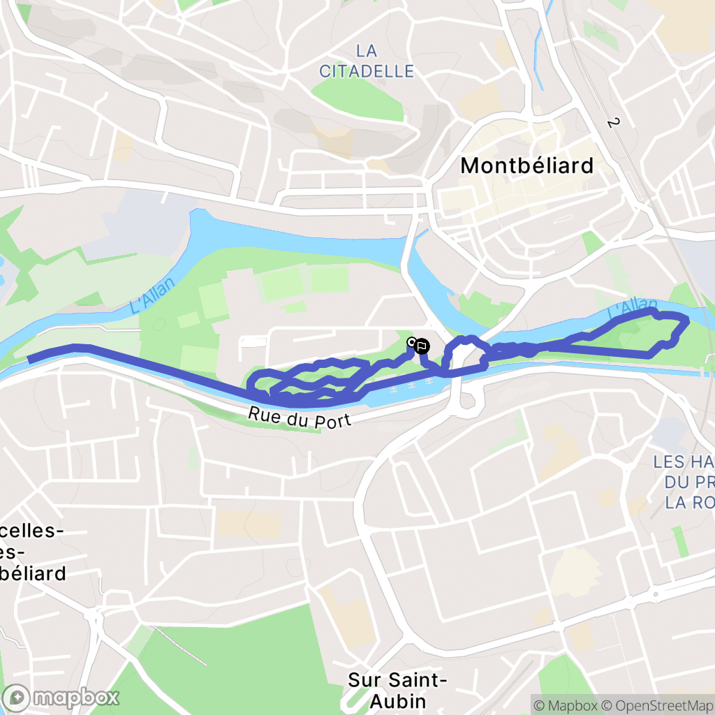 Montbéliard : carte du parcours de randonnée - France