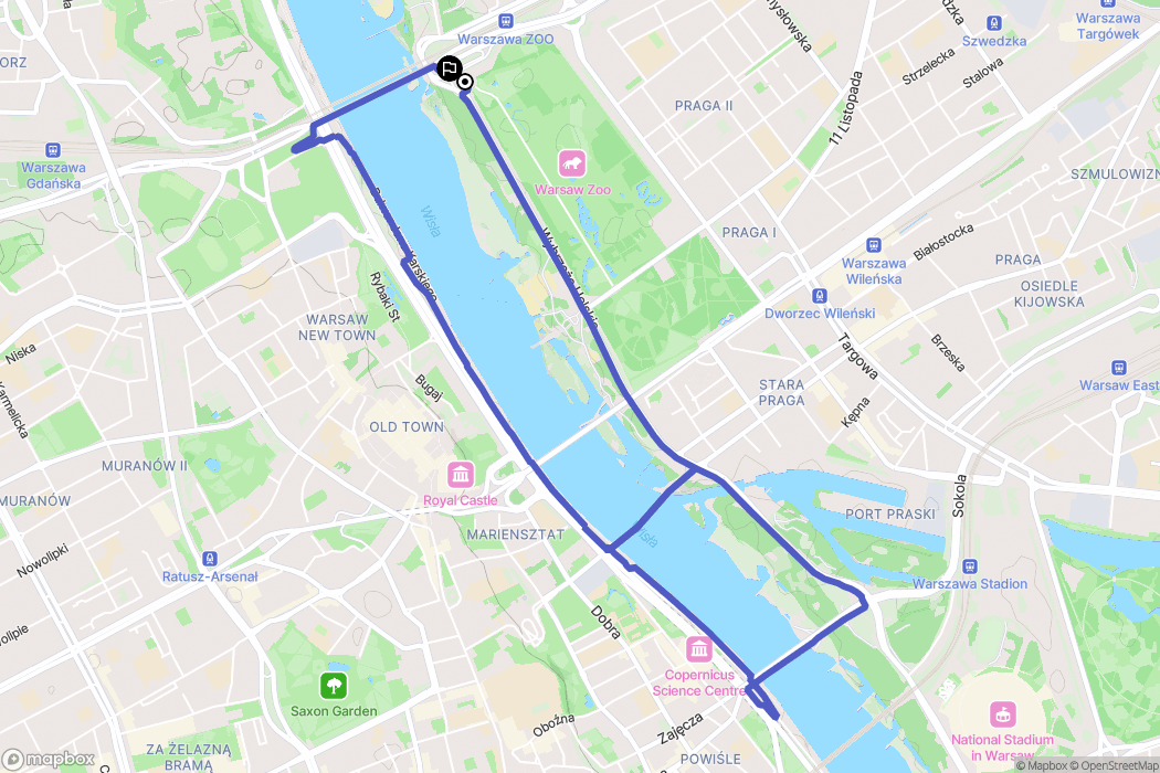 Warsaw: mapa trasy - Poland