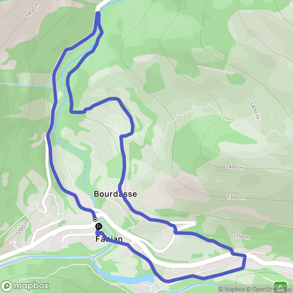 Aragnouet : carte du parcours de randonnée - France