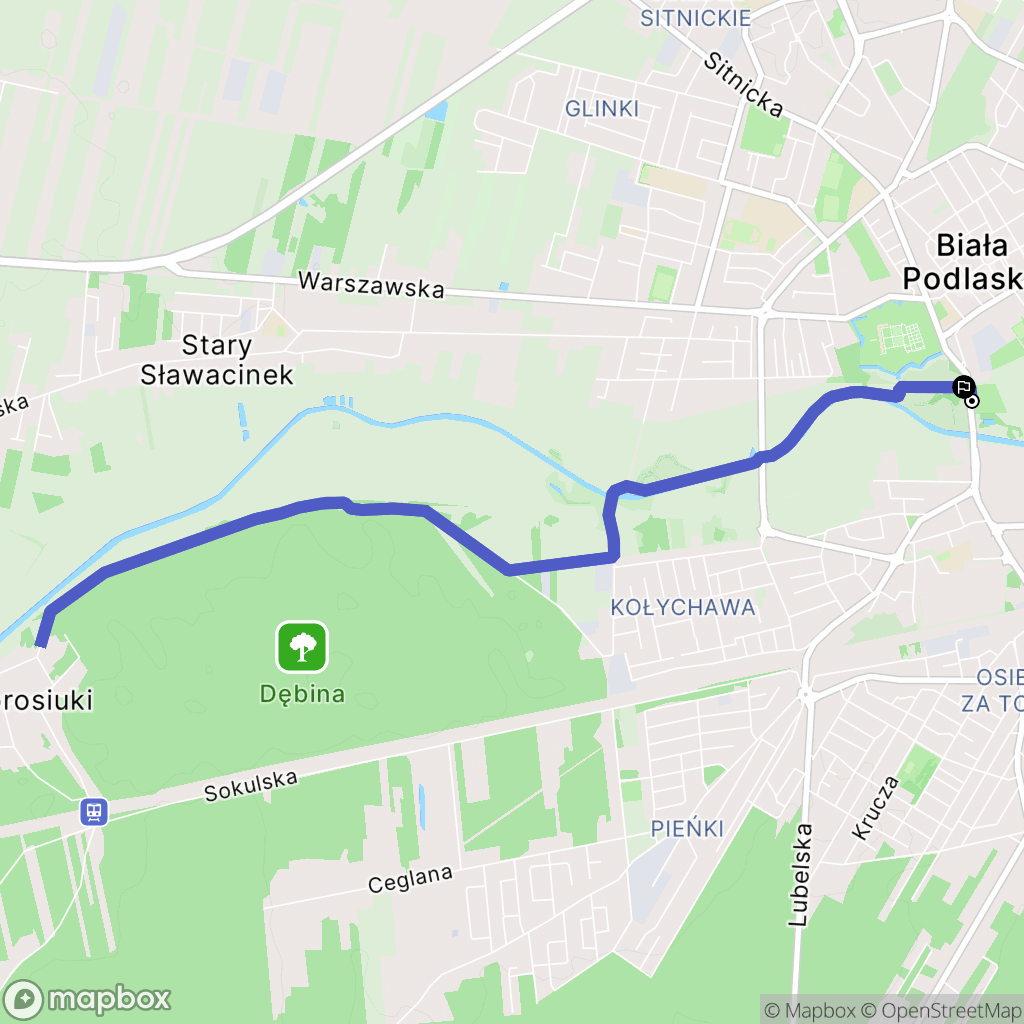 Biała Podlaska: mapa trasy - Poland